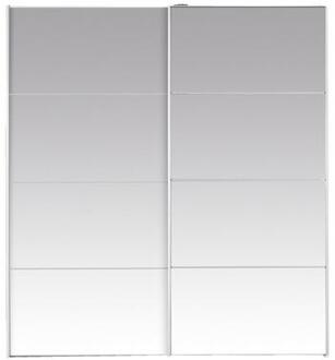 Schuifdeurkast Verona - spiegel - 200x182x64 cm - Leen Bakker Wit - 64 x 182 x 200