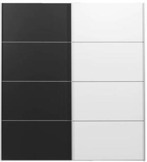 Schuifdeurkast Verona wit - zwart/wit - 200x182x64 cm - Leen Bakker - 64 x 182 x 200