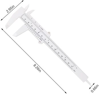 Schuifmaat 150Mm Plastic Sliding Gauge Remklauw Draagbare Meet Ruler Voor Houtbewerking Metaalbewerking wit