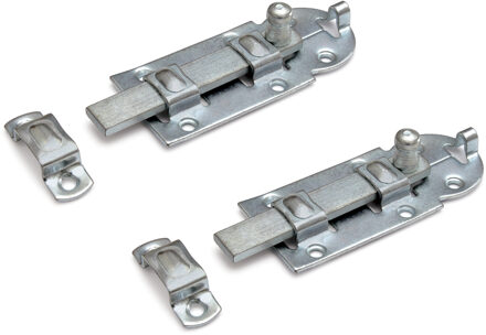 Schuifslot - 2x stuks - staal - schuifgrendel - 8 x 20 cm - rolschuif