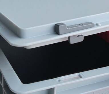 Schuifsluiting | grijs | passend voor transport- en stapelbak | 10 stuks - 139000008220 139000008220