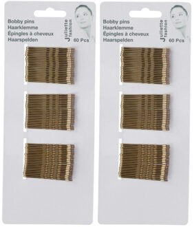 Schuifspeldjes/haarspelden - 120x stuks - goud - metaal - 5 cm - haarklemmen