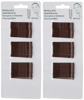 Schuifspeldjes/haarspelden - 120x stuks - koper - metaal - 5 cm - haarklemmen