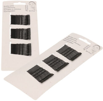 Schuifspeldjes/haarspelden - 120x stuks - zwart - metaal - 5 cm - haarklemmen