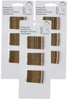 Schuifspeldjes/haarspelden - 180x stuks - goud - metaal - 5 cm - haarklemmen