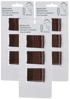 Schuifspeldjes/haarspelden - 180x stuks - koper - metaal - 5 cm - haarklemmen