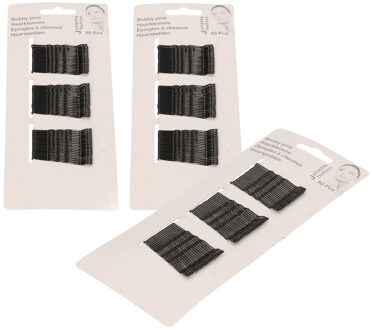 Schuifspeldjes/haarspelden - 180x stuks - zwart - metaal - 5 cm - haarklemmen