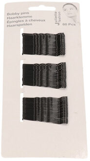 Schuifspeldjes/haarspelden - 60x stuks - zwart - metaal - 5 cm - haarklemmen