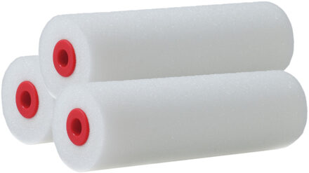 Schuim verfroller/lakrollers - 3x stuks - wit - 2,5 x 10 cm - schilderen van hout/gips