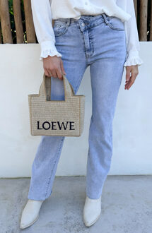 Schuine Knoop Wide Fit Jeans Blauw