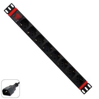 Schuko 19 "8 Manier Multi-Socket Adapter Met Aan/Uit Schakelaar Wp WPN-PDU-C01-08