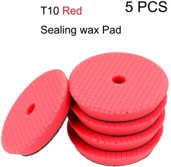 Schurende Disc 6 Inch Auto Polish Buffing Pad Auto Polijsten Kit Spons Foam Pads 5 Stuks/set Bevel Edge Rood