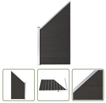 Schutting Hout-Kunststof-Composiet - 95 x (105-180) cm - Zwart