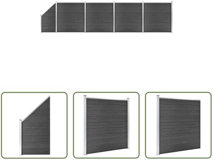 Schutting Panelenset - Tuinbarrière en Privacyhek - HKC - Aluminium - Staal - Zwart - 792 x (105