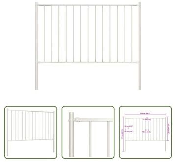 Schuttingpaneel Mat Gepoedercoat Staal - 170 x 125 cm - Wit