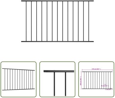 Schuttingpaneel - Staal - 170 x 100 cm - Zwart