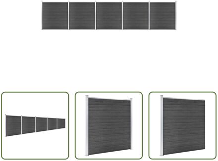 Schuttingpanelen - 872 x 186 cm - zwart - HKC - aluminium - staal