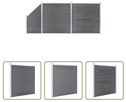 Schuttingpanelen Grijs HKC Composiet - 446 x 186 cm - Modulair Design