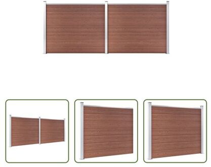 Schuttingpanelen - Hout-Kunststof-Composiet - 353 x 146 cm - Bruin