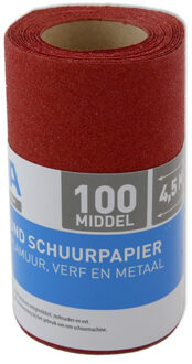 Schuurpapier op rol - Middel - P100 - 110mm x 4,5 meter - Korrelgrofte 100 - Verf/klus materiaal benodigdheden