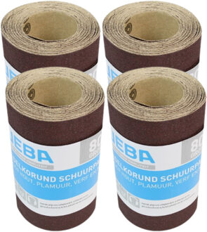 Schuurpapier - P80 - grof - 4x rol - 110 mm x 4,5 meter