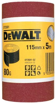 Schuurpapier, rol 5 meter, 115mm, K80 - DT3581-QZ