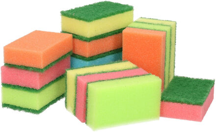Schuursponsjes - 42x stuks - multikleur - sponzen