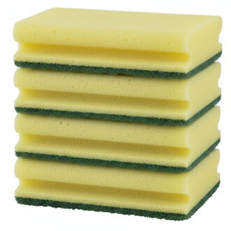 Schuursponzen XL - 5x stuks - met greep - 16,5 x 8 x 4,7 cm - extra groot - sponzen