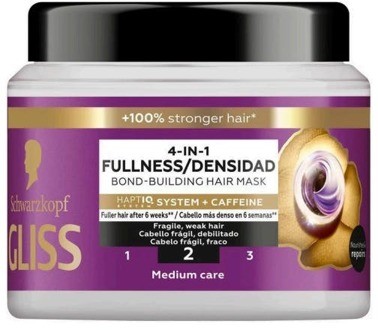 Schwarzkopf Haarmasker Schwarzkopf Gliss Full Hair Wonder 4-In-1 Fullness Bond-Building Mask 400 ml