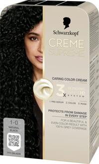 Schwarzkopf Haarverf Schwarzkopf Creme Supreme 1-0 Natural Black 1 st
