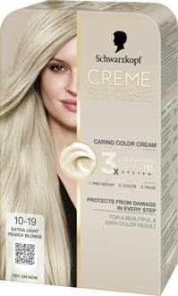 Schwarzkopf Haarverf Schwarzkopf Creme Supreme 10-19 Ultra Light Pearly Blonde 1 st