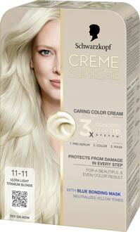 Schwarzkopf Haarverf Schwarzkopf Creme Supreme 11-11 Ultra Light Titanium Blonde 1 st