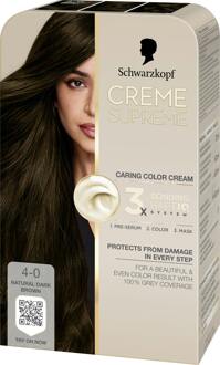 Schwarzkopf Haarverf Schwarzkopf Creme Supreme 4-0 Natural Dark Brown 1 st