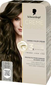 Schwarzkopf Haarverf Schwarzkopf Creme Supreme 5-0 Natural Brown 1 st
