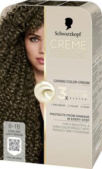 Schwarzkopf Haarverf Schwarzkopf Creme Supreme 6-16 Cool Ash Light Brown 1 st
