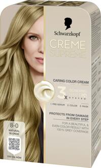 Schwarzkopf Haarverf Schwarzkopf Creme Supreme 8-0 Natural blonde 1 st