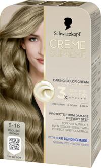 Schwarzkopf Haarverf Schwarzkopf Creme Supreme 8-16 Cool Ash Blonde 1 st