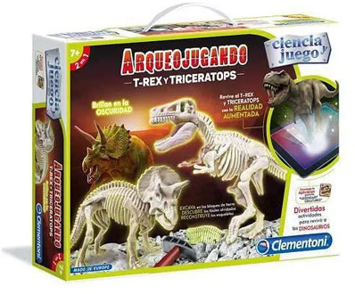 Science Game T-Rex y Triceratops Clementoni (35 x 26 x 7 cm)