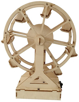 Science Project DIY Material Kit Electric Ferris Wheel Wooden Graffiti Build Model Educational Toys TEM 3D Puzzle for Kids Gift