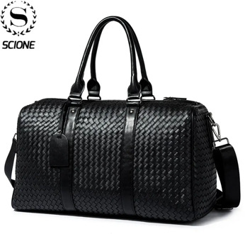 Scione Short-Distance Travel Bag Men'S Hand Luggage Bags Men'S Soft PU Leather Large Capacity Waterproof Fitness Shoulder Bag