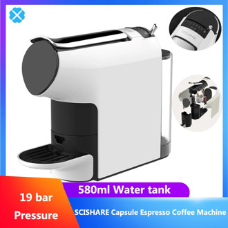 SCISHARE Capsule Espresso Coffee Machine Automatically Extraction 9 Level High Pressure Electric Coffee Maker 19bar Pump
