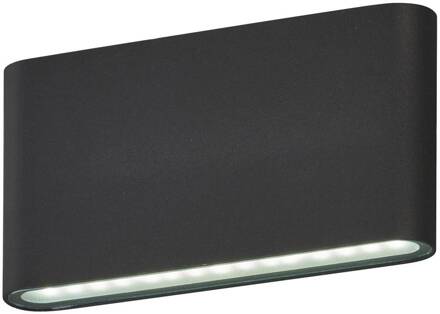 Scone LED buitenwandlamp, zwart, breedte 17,5 cm, 2-lamps. zandzwart
