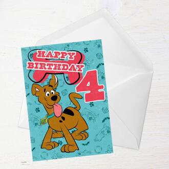 Scooby Doo 4th Birthday Greetings Card - Standard Card