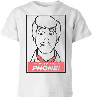 Scooby Doo Hold The Phone Kids' T-Shirt - White - 98/104 (3-4 jaar) Wit - XS