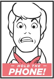 Scooby Doo Hold The Phone Men's T-Shirt - White - L Wit