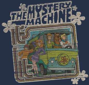 Scooby Doo Mystery Machine Psychedelic Men's T-Shirt - Navy - XL