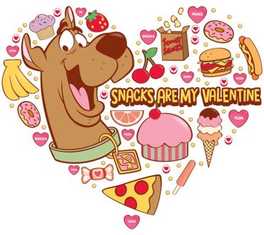 Scooby Doo Snacks Are My Valentine Men's T-Shirt - White - L Wit