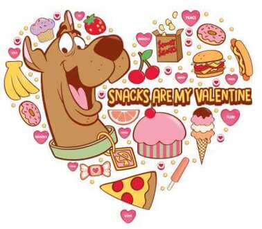 Scooby Doo Snacks Are My Valentine Men's T-Shirt - White - M - Wit