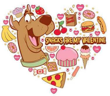 Scooby Doo Snacks Are My Valentine Women's T-Shirt - White - M - Wit