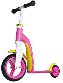 Scoot & Ride Highway Baby step en loopfiets 2in1 roze/geel